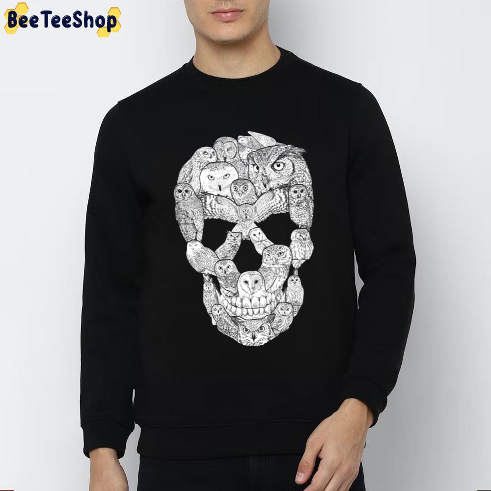 Owl Filled Skull Halloween Trending Unisex Sweatshirt Owl Filled Skull Halloween Trending Unisex Sweatshirt