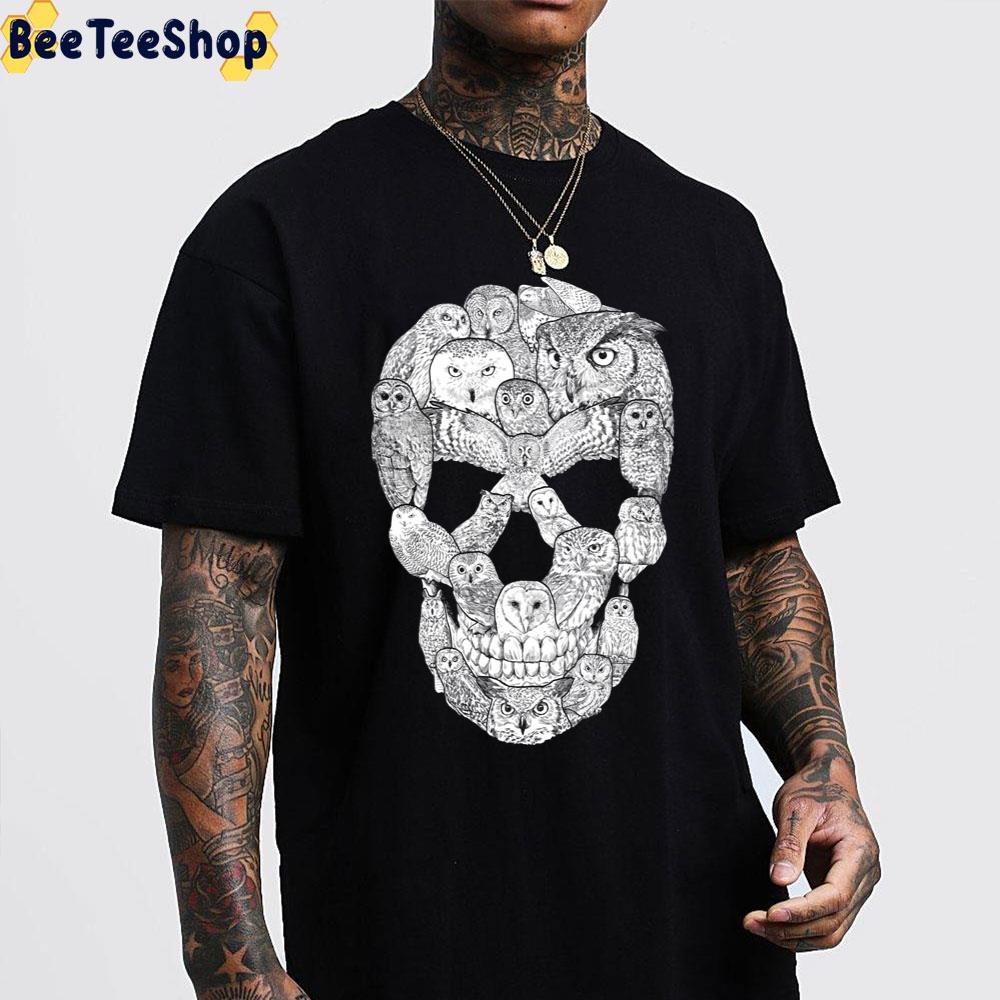 Owl Filled Skull Halloween Trending Unisex Sweatshirt Owl Filled Skull Halloween Trending Unisex Sweatshirt