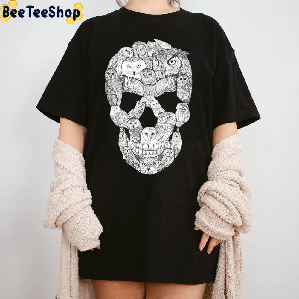 Owl Filled Skull Halloween Trending Unisex Sweatshirt Owl Filled Skull Halloween Trending Unisex Sweatshirt
