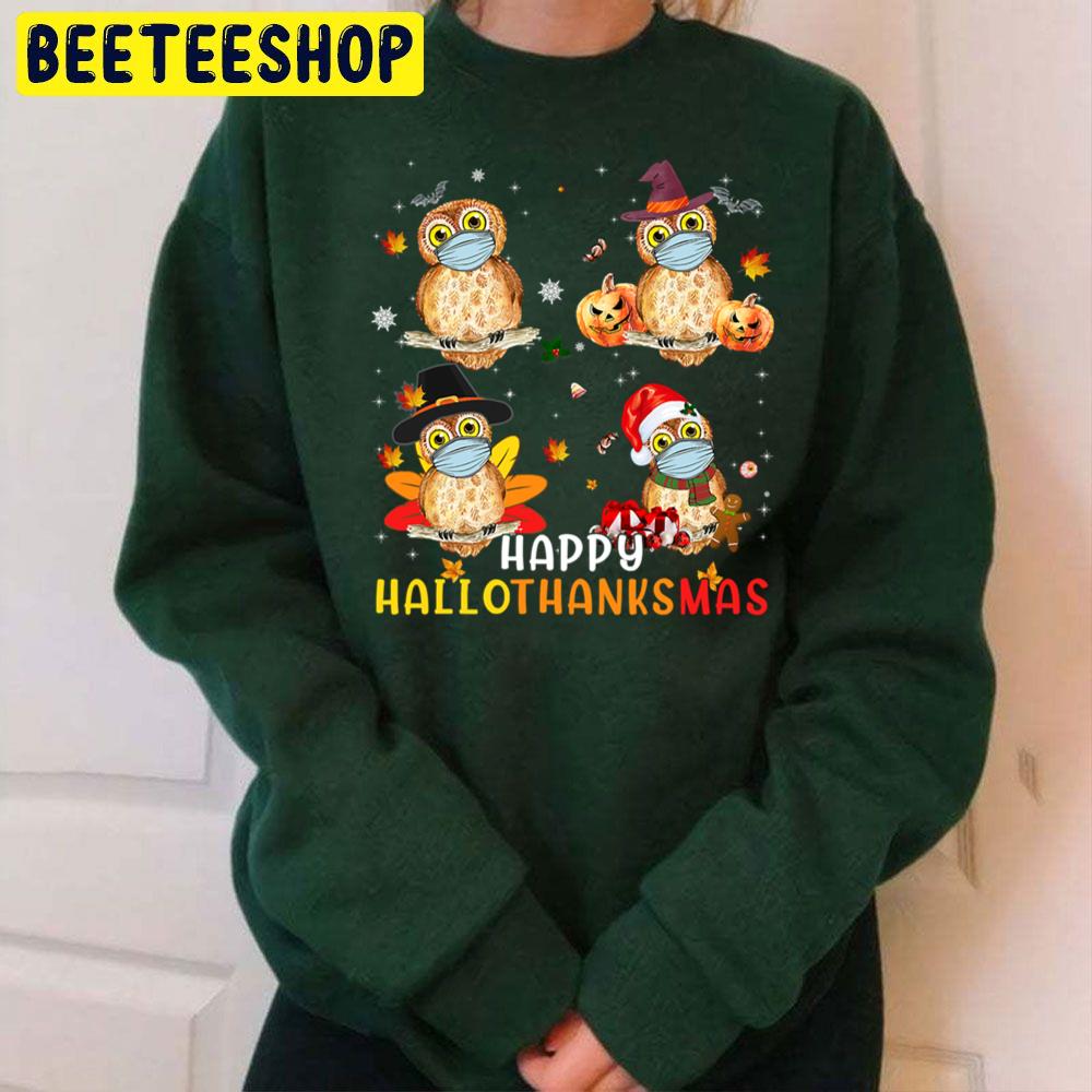 Owl HalloThanksMas Trending Unisex Sweatshirt Owl HalloThanksMas Trending Unisex Sweatshirt