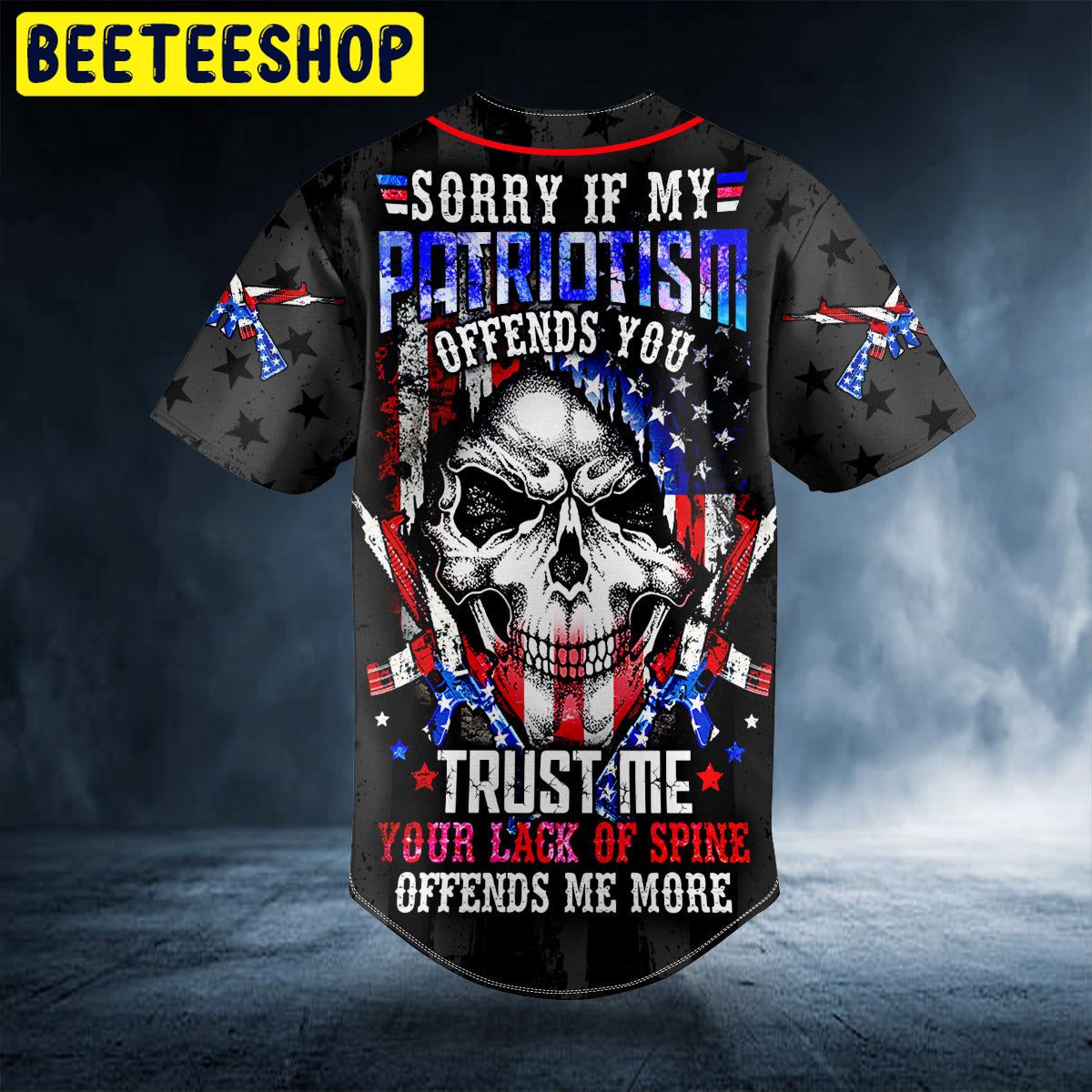 Patriotism Offends You American Flag Cross Gun Skull Custom Trending Baseball Jersey Patriotism Offends You American Flag Cross Gun Skull Custom Trending Baseball Jersey