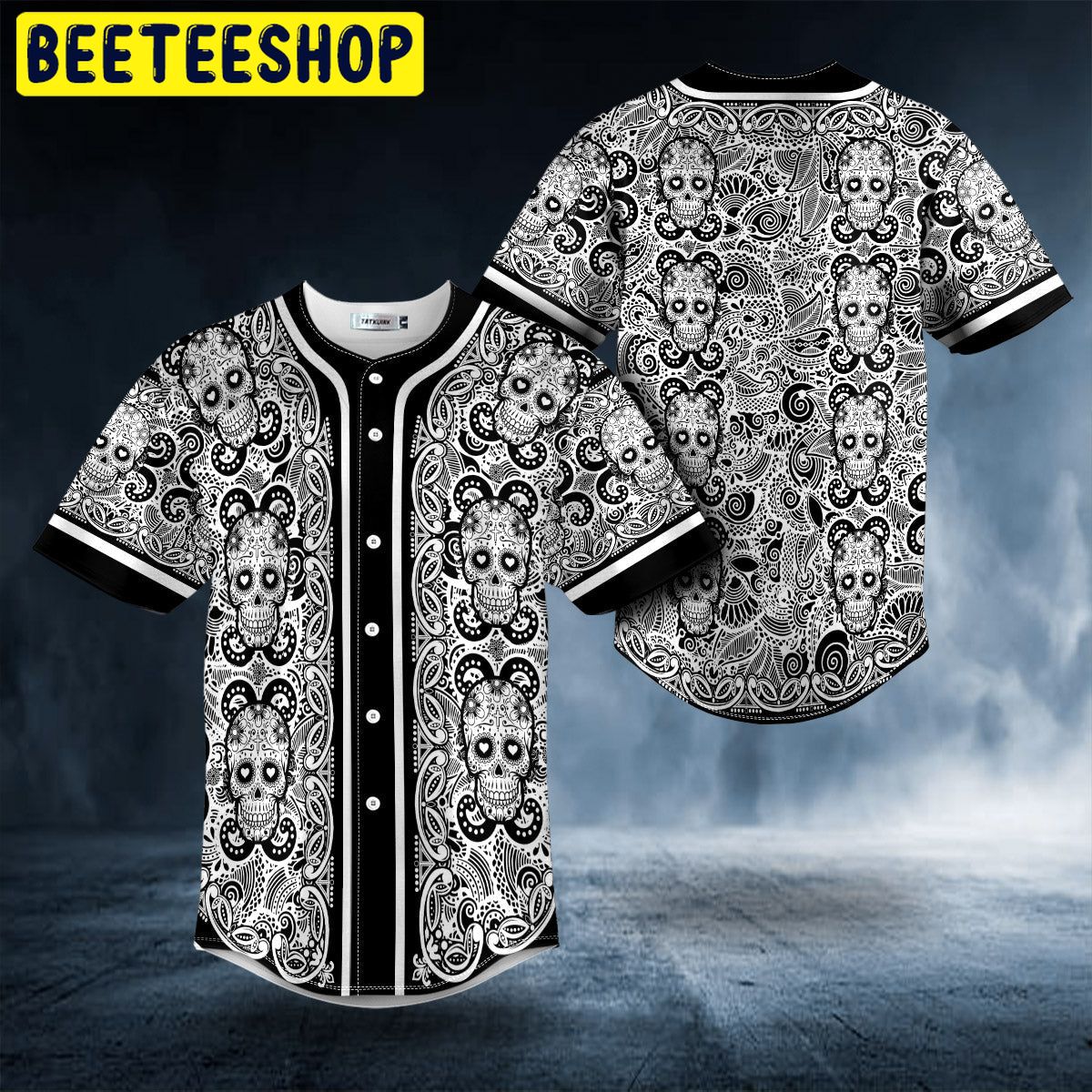 Pattern Of Sugar Skull Trending Baseball Jersey Pattern Of Sugar Skull Trending Baseball Jersey