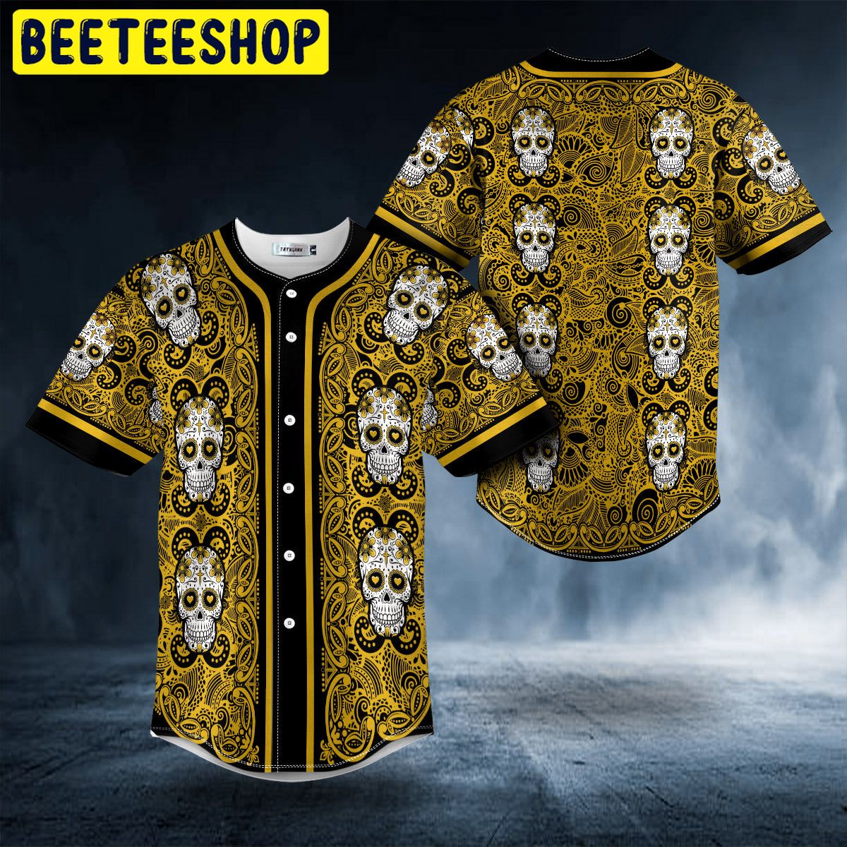 Pattern Of Sugar Skull Trending Baseball Jersey Pattern Of Sugar Skull Trending Baseball Jersey