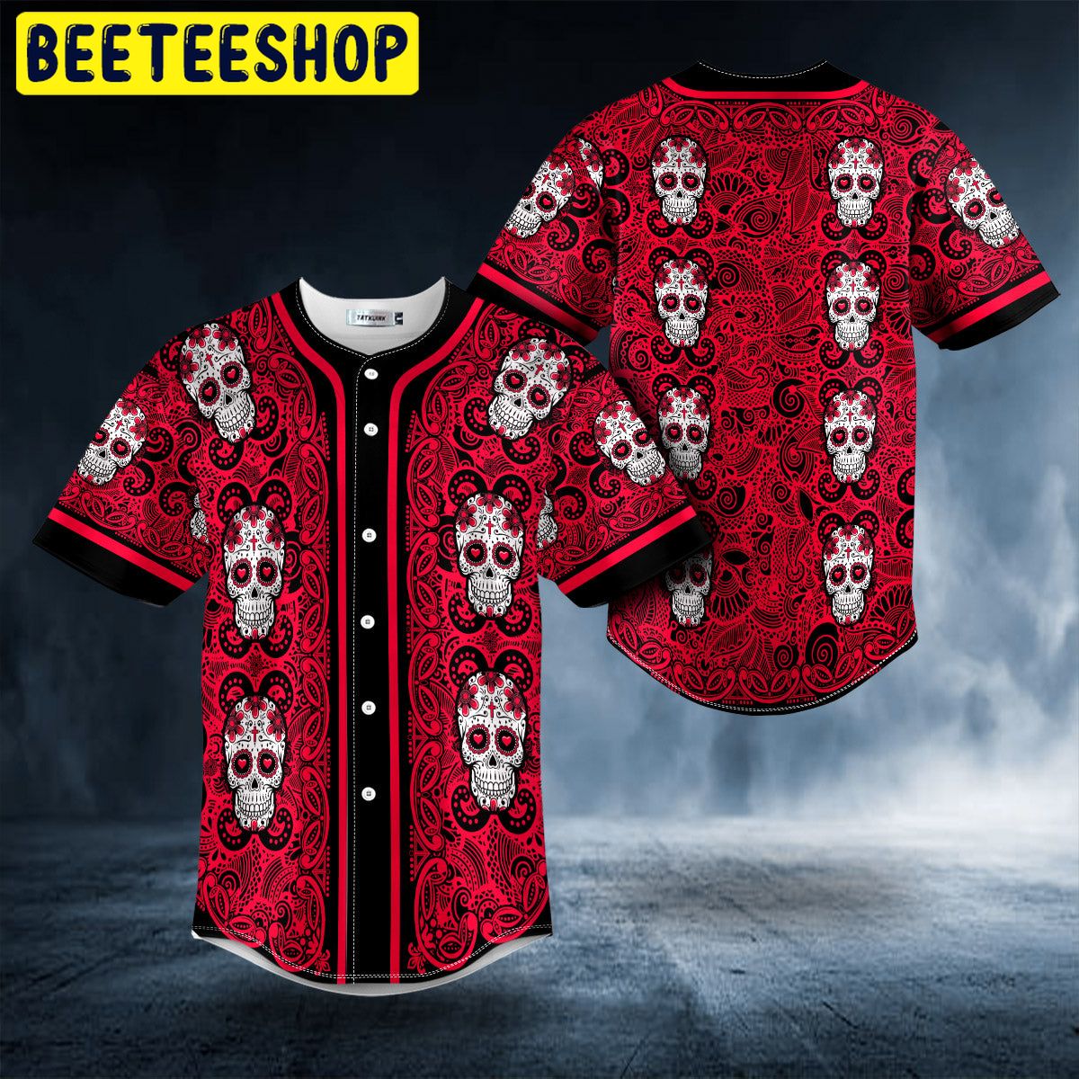 Pattern Of Sugar Skull Trending Baseball Jersey Pattern Of Sugar Skull Trending Baseball Jersey