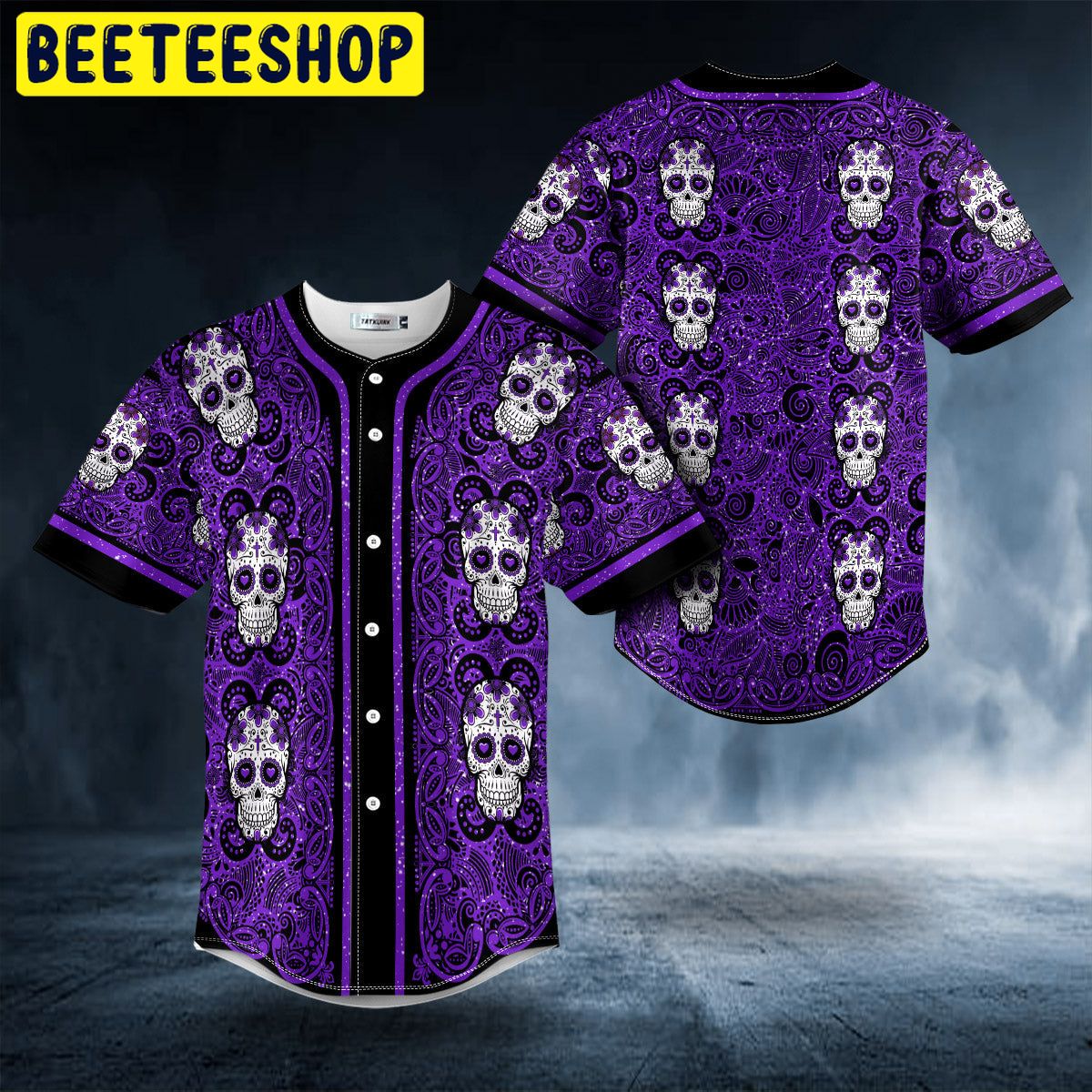 Pattern Of Sugar Skull Trending Baseball Jersey Pattern Of Sugar Skull Trending Baseball Jersey