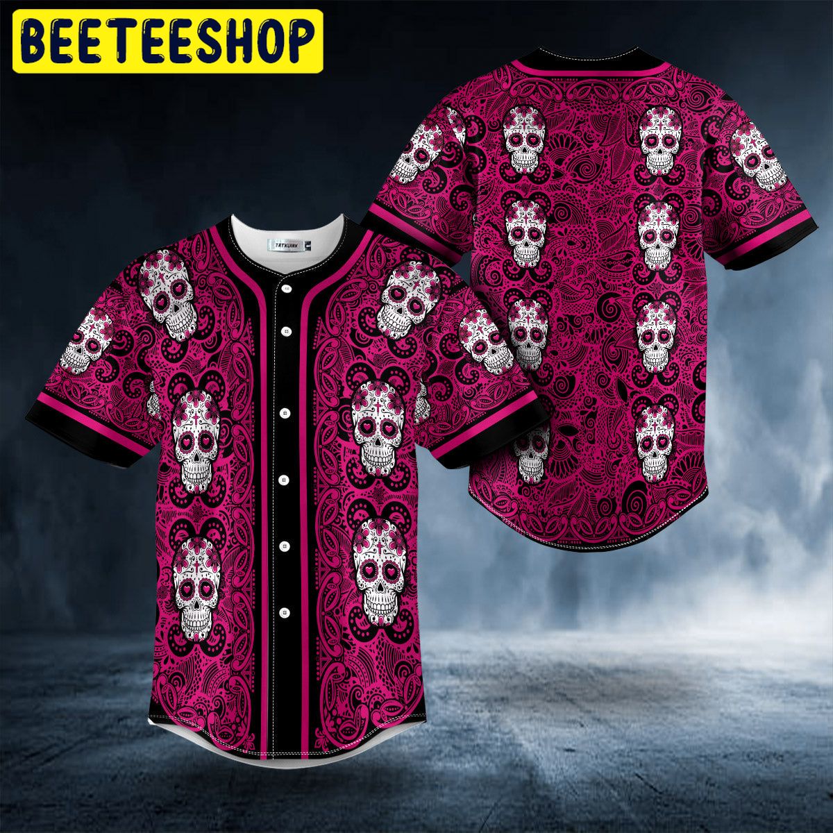 Pattern Of Sugar Skull Trending Baseball Jersey Pattern Of Sugar Skull Trending Baseball Jersey