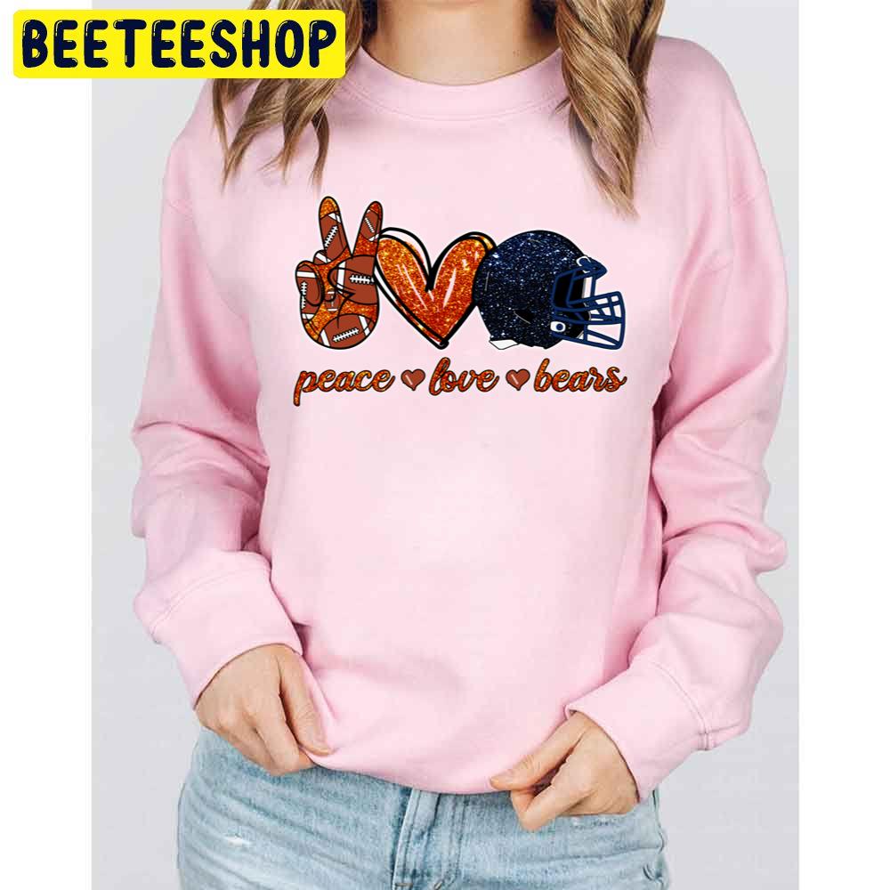 Peace Love Bears Chicago Bears Football Team Trending Unisex Sweatshirt Peace Love Bears Chicago Bears Football Team Trending Unisex Sweatshirt