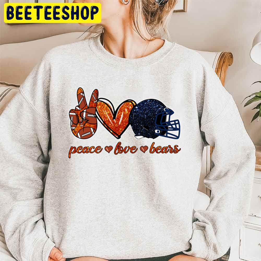 Peace Love Bears Chicago Bears Football Team Trending Unisex Sweatshirt Peace Love Bears Chicago Bears Football Team Trending Unisex Sweatshirt