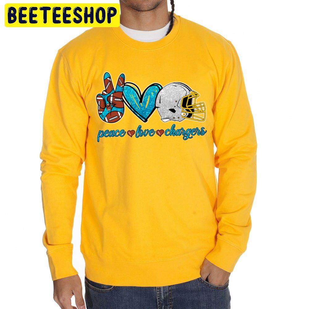 Peace Love Chargers Los Angeles Chargers Football Team Trending Unisex Sweatshirt Peace Love Chargers Los Angeles Chargers Football Team Trending Unisex Sweatshirt