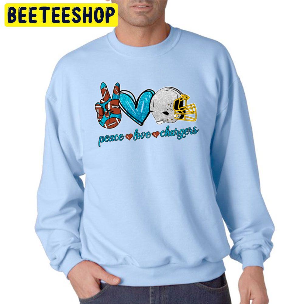Peace Love Chargers Los Angeles Chargers Football Team Trending Unisex Sweatshirt Peace Love Chargers Los Angeles Chargers Football Team Trending Unisex Sweatshirt