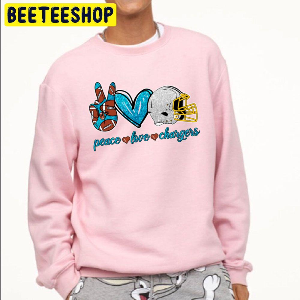 Peace Love Chargers Los Angeles Chargers Football Team Trending Unisex Sweatshirt Peace Love Chargers Los Angeles Chargers Football Team Trending Unisex Sweatshirt