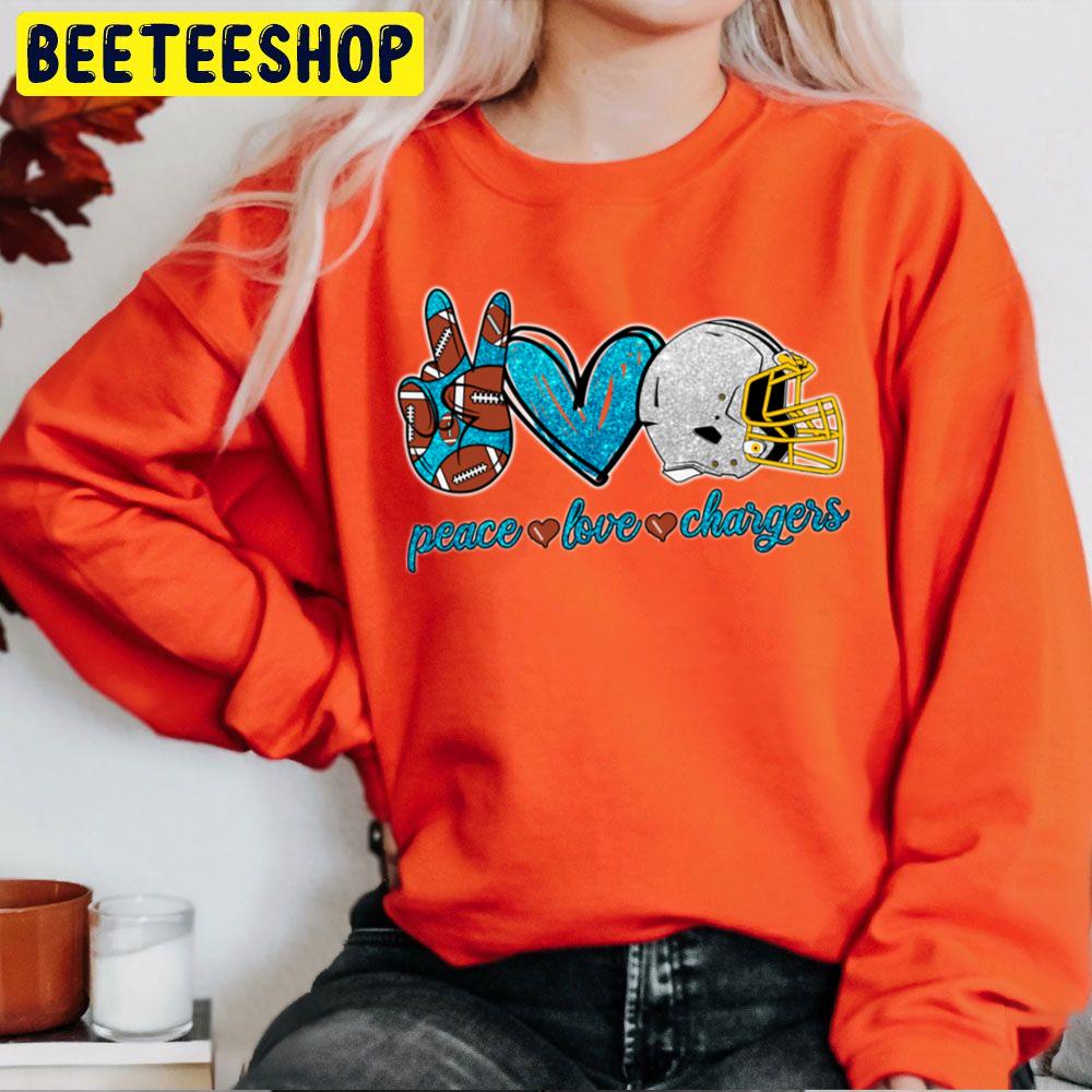 Peace Love Chargers Los Angeles Chargers Football Team Trending Unisex Sweatshirt Peace Love Chargers Los Angeles Chargers Football Team Trending Unisex Sweatshirt