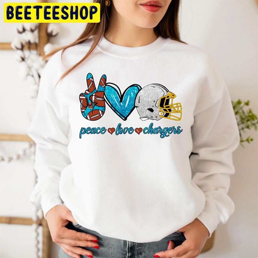 Peace Love Chargers Los Angeles Chargers Football Team Trending Unisex Sweatshirt Peace Love Chargers Los Angeles Chargers Football Team Trending Unisex Sweatshirt