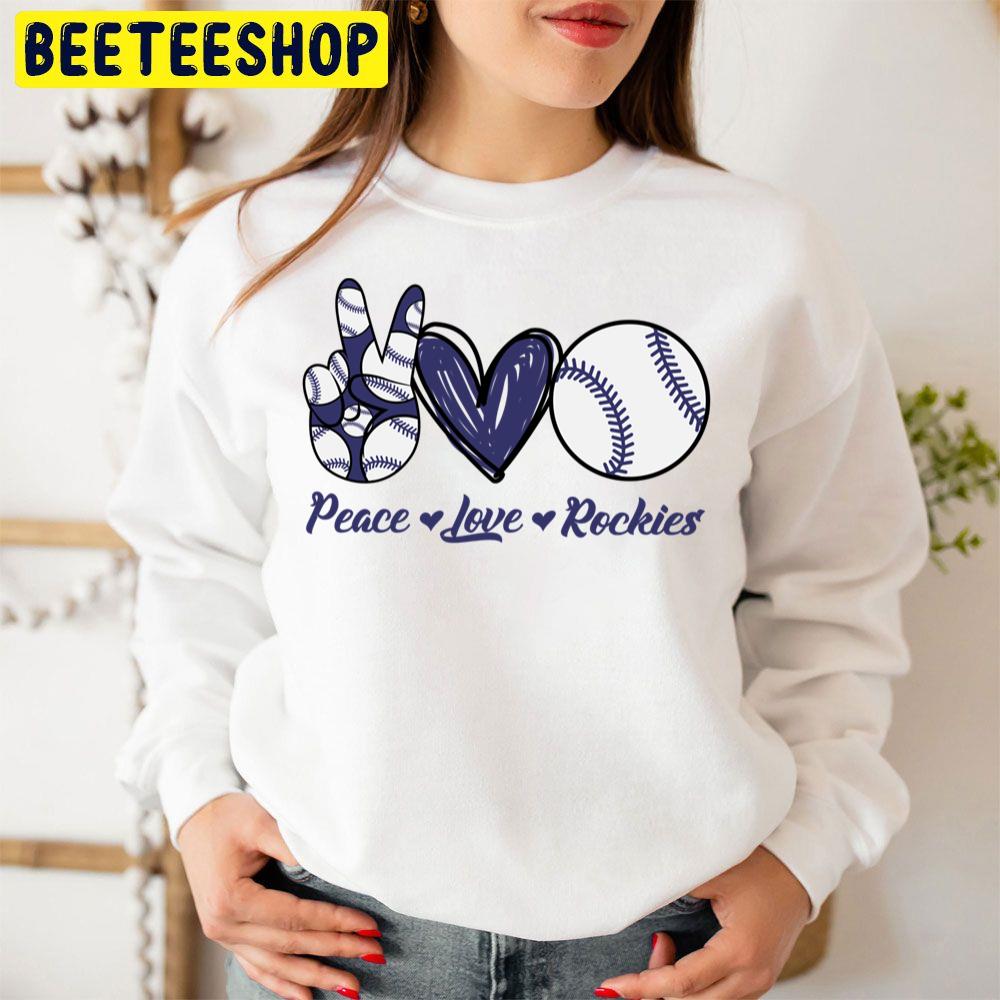 Peace Love Colorado Rockies Baseball Trending Unisex Sweatshirt Peace Love Colorado Rockies Baseball Trending Unisex Sweatshirt