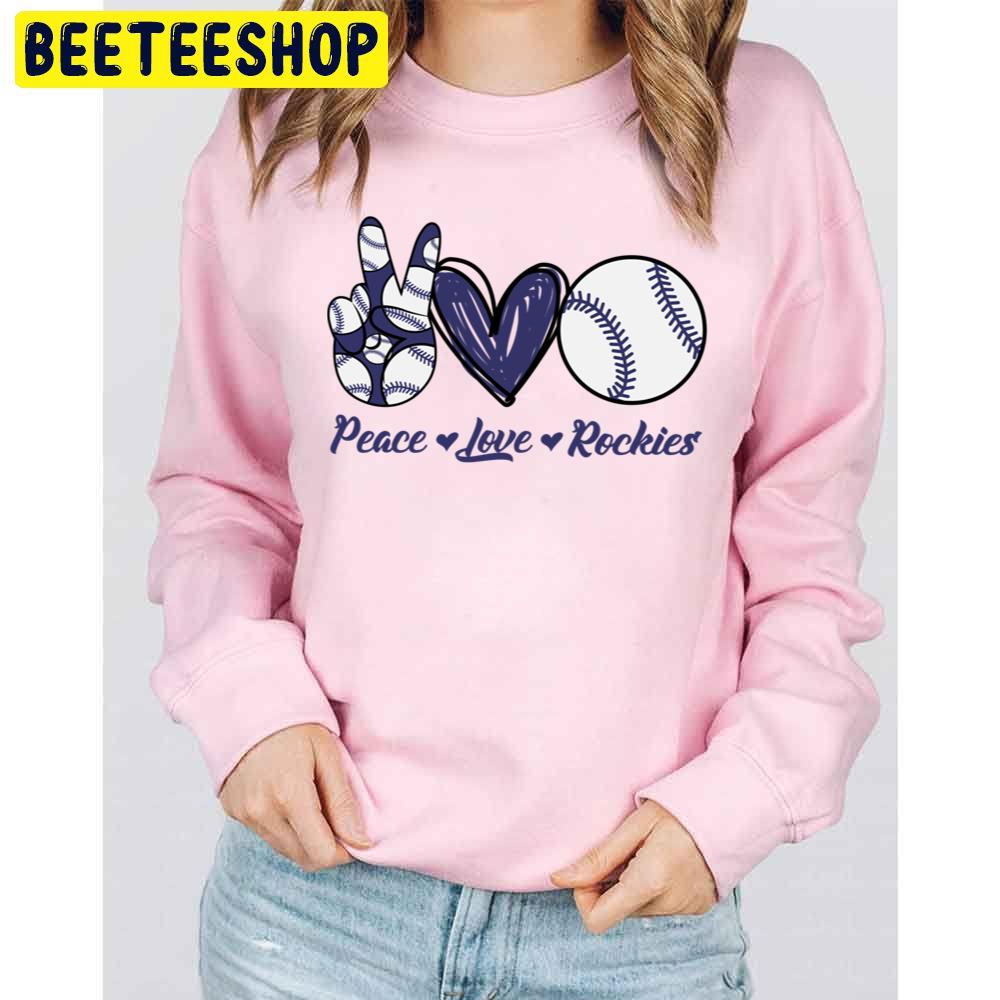 Peace Love Colorado Rockies Baseball Trending Unisex Sweatshirt Peace Love Colorado Rockies Baseball Trending Unisex Sweatshirt