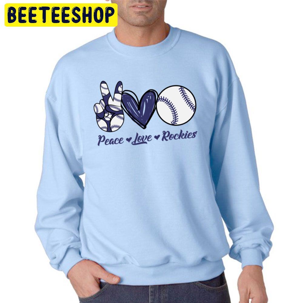 Peace Love Colorado Rockies Baseball Trending Unisex Sweatshirt Peace Love Colorado Rockies Baseball Trending Unisex Sweatshirt