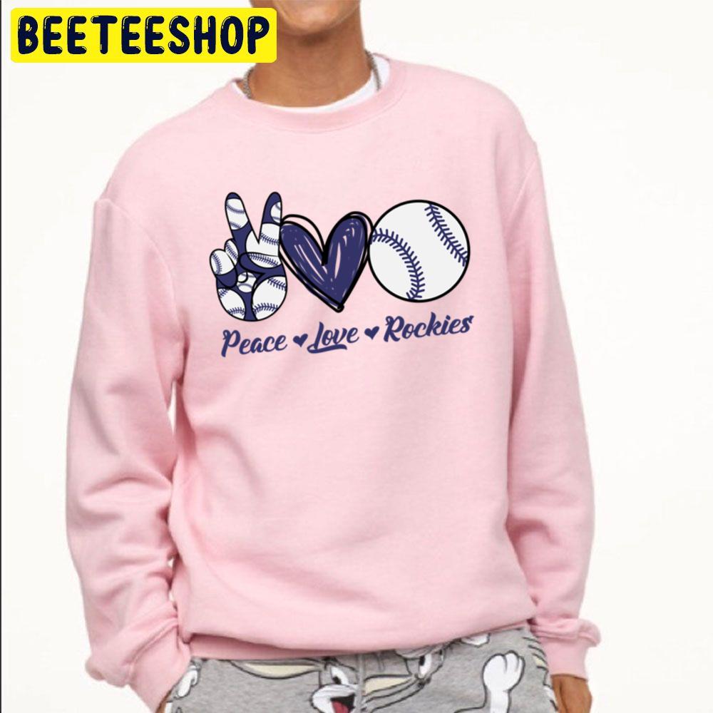 Peace Love Colorado Rockies Baseball Trending Unisex Sweatshirt Peace Love Colorado Rockies Baseball Trending Unisex Sweatshirt