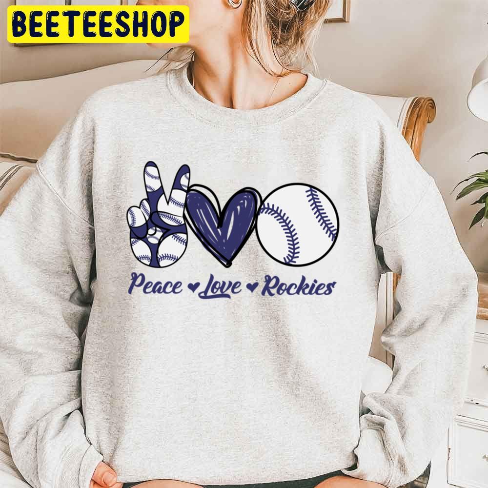Peace Love Colorado Rockies Baseball Trending Unisex Sweatshirt Peace Love Colorado Rockies Baseball Trending Unisex Sweatshirt