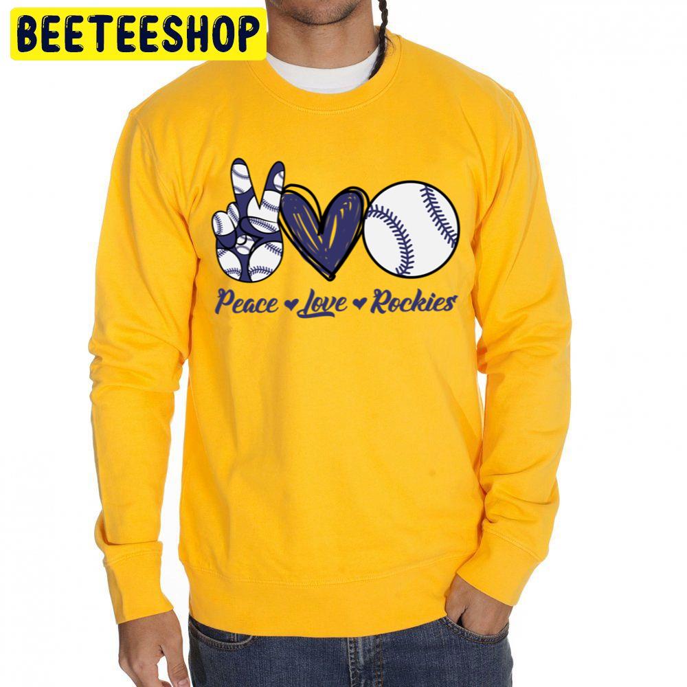 Peace Love Colorado Rockies Baseball Trending Unisex Sweatshirt Peace Love Colorado Rockies Baseball Trending Unisex Sweatshirt