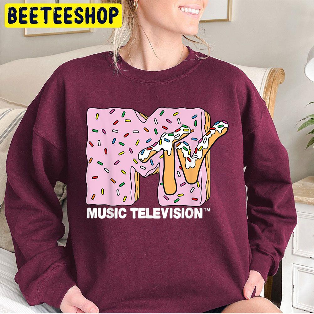 Pink Frosting Doughnut Music Television Logo Trending Unisex Sweatshirt Pink Frosting Doughnut Music Television Logo Trending Unisex Sweatshirt