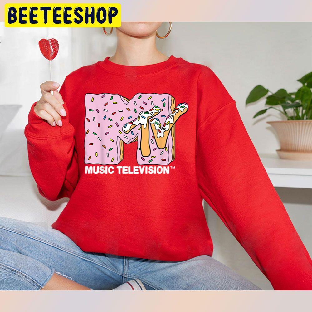 Pink Frosting Doughnut Music Television Logo Trending Unisex Sweatshirt Pink Frosting Doughnut Music Television Logo Trending Unisex Sweatshirt