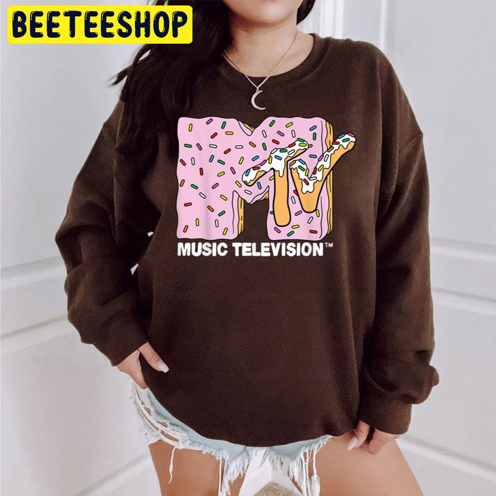Pink Frosting Doughnut Music Television Logo Trending Unisex Sweatshirt Pink Frosting Doughnut Music Television Logo Trending Unisex Sweatshirt