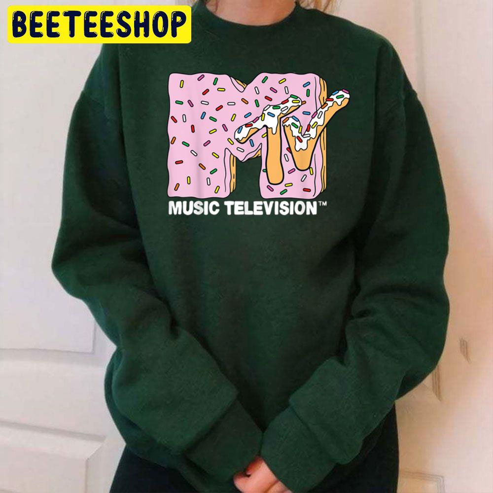 Pink Frosting Doughnut Music Television Logo Trending Unisex Sweatshirt Pink Frosting Doughnut Music Television Logo Trending Unisex Sweatshirt