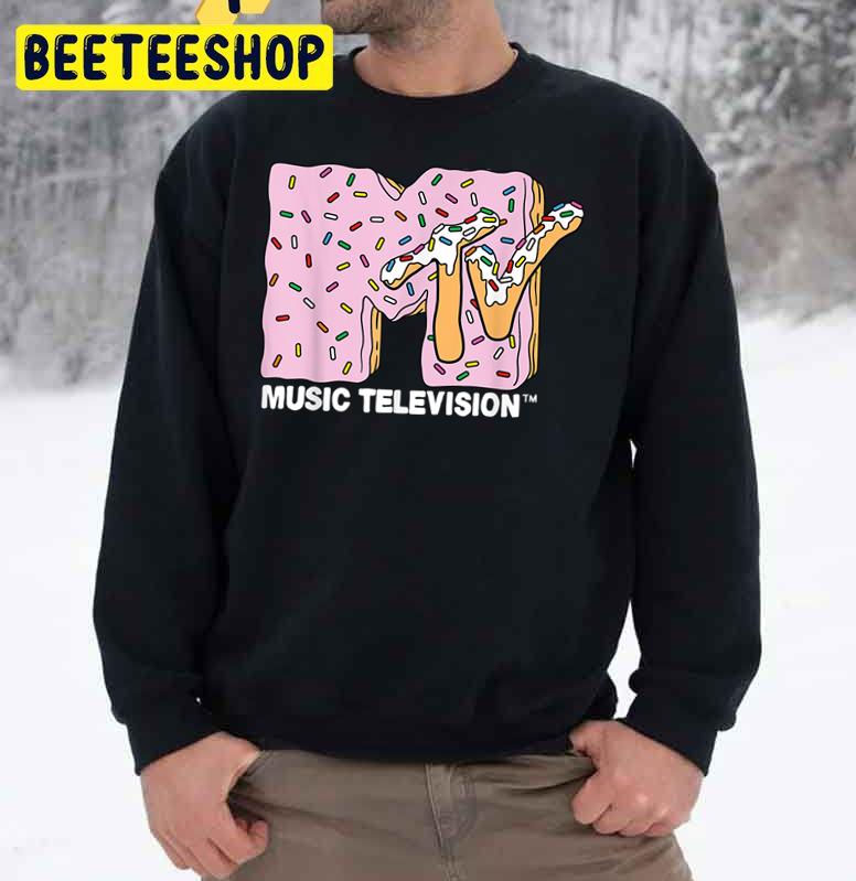 Pink Frosting Doughnut Music Television Logo Trending Unisex Sweatshirt Pink Frosting Doughnut Music Television Logo Trending Unisex Sweatshirt