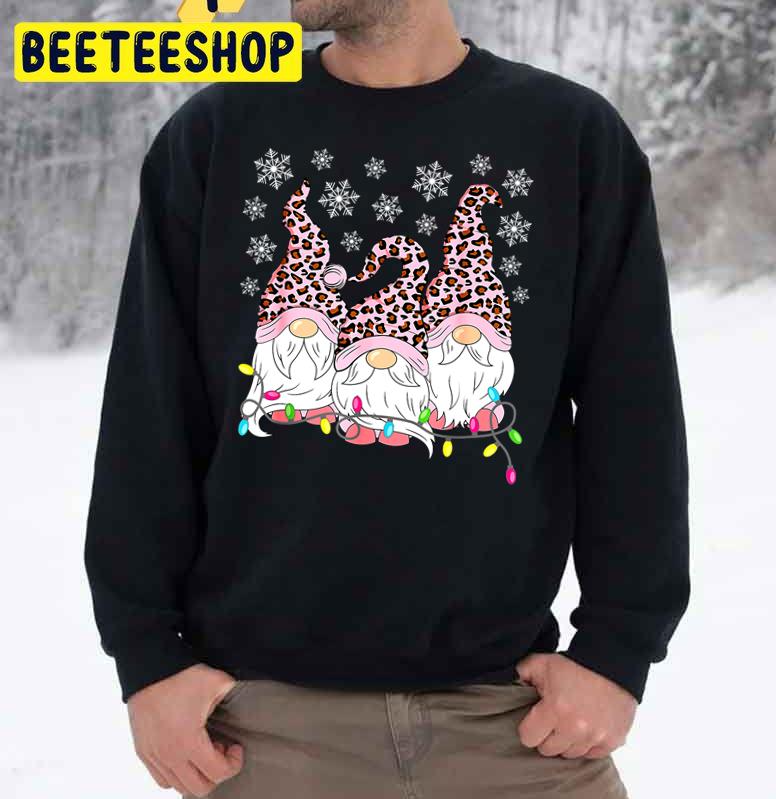 Pink Leopard Christmas Funny Gnomes Trending Unisex Sweatshirt Pink Leopard Christmas Funny Gnomes Trending Unisex Sweatshirt
