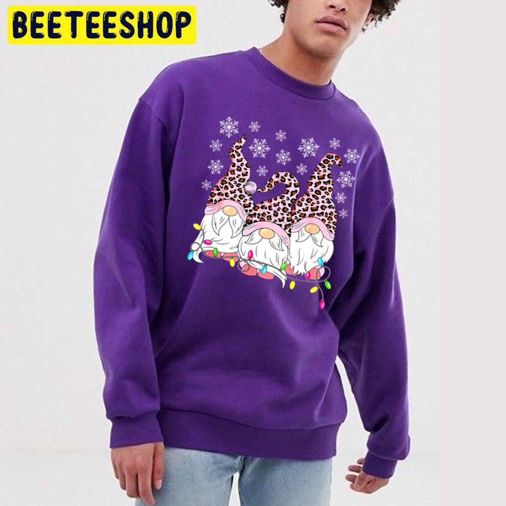 Pink Leopard Christmas Funny Gnomes Trending Unisex Sweatshirt Pink Leopard Christmas Funny Gnomes Trending Unisex Sweatshirt