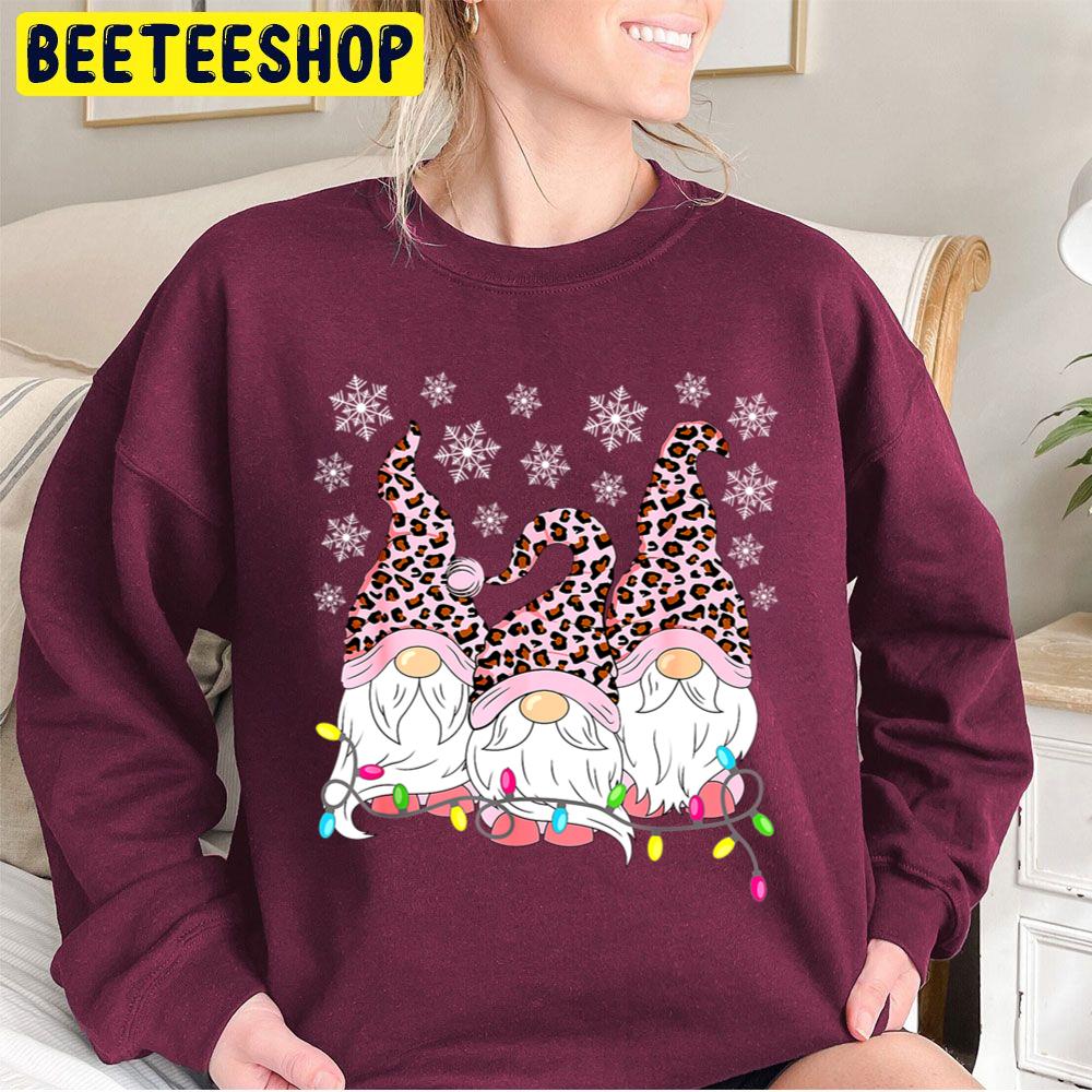 Pink Leopard Christmas Funny Gnomes Trending Unisex Sweatshirt Pink Leopard Christmas Funny Gnomes Trending Unisex Sweatshirt