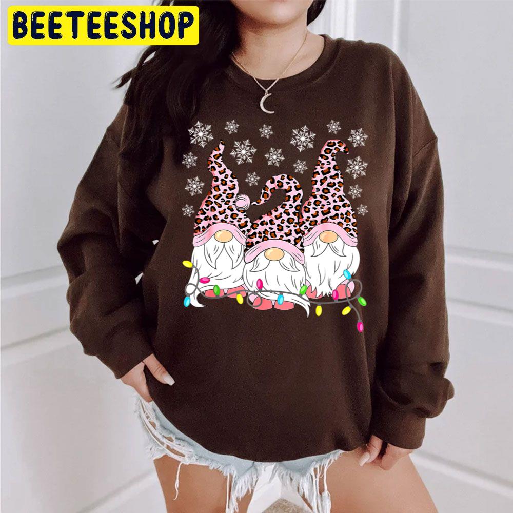 Pink Leopard Christmas Funny Gnomes Trending Unisex Sweatshirt Pink Leopard Christmas Funny Gnomes Trending Unisex Sweatshirt