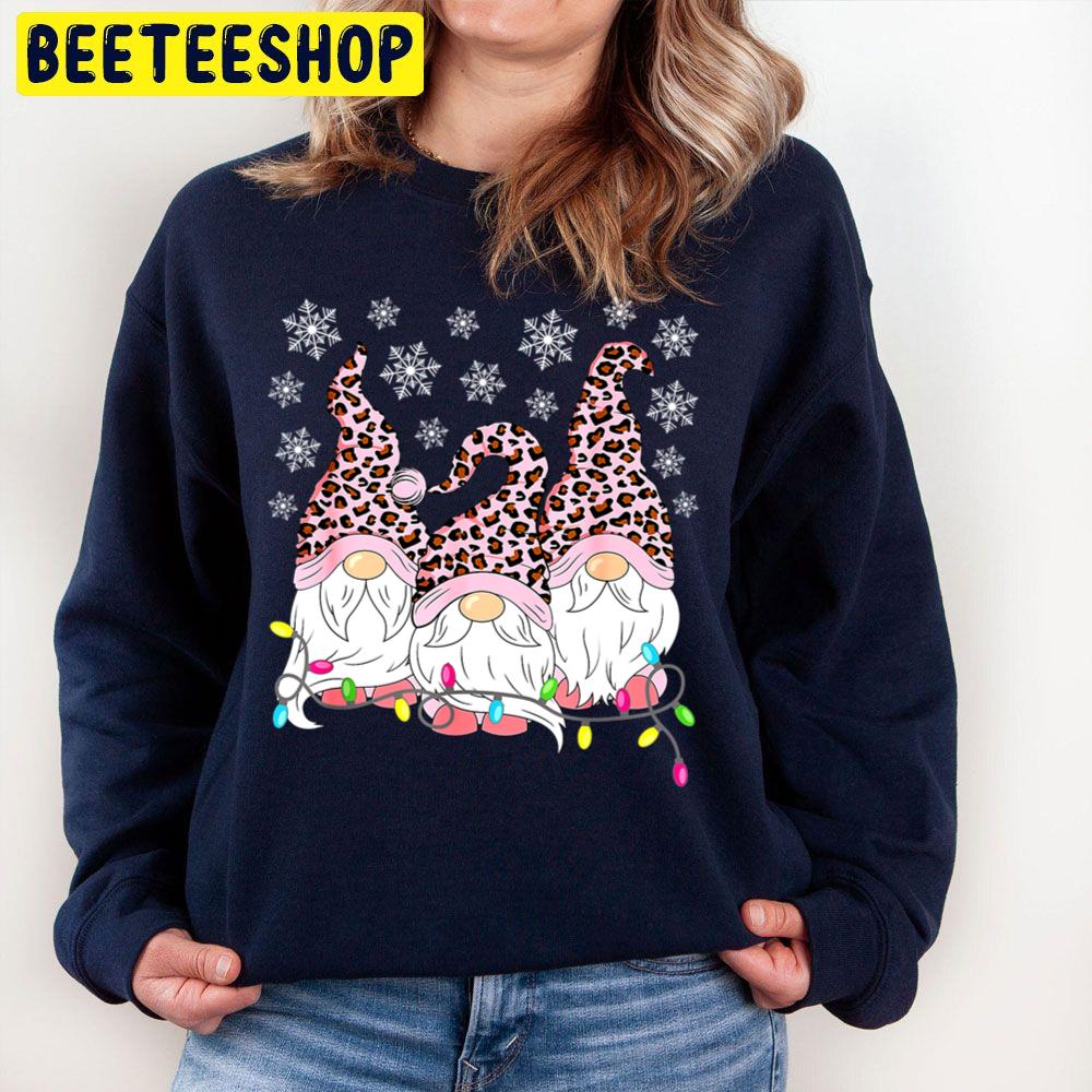 Pink Leopard Christmas Funny Gnomes Trending Unisex Sweatshirt Pink Leopard Christmas Funny Gnomes Trending Unisex Sweatshirt