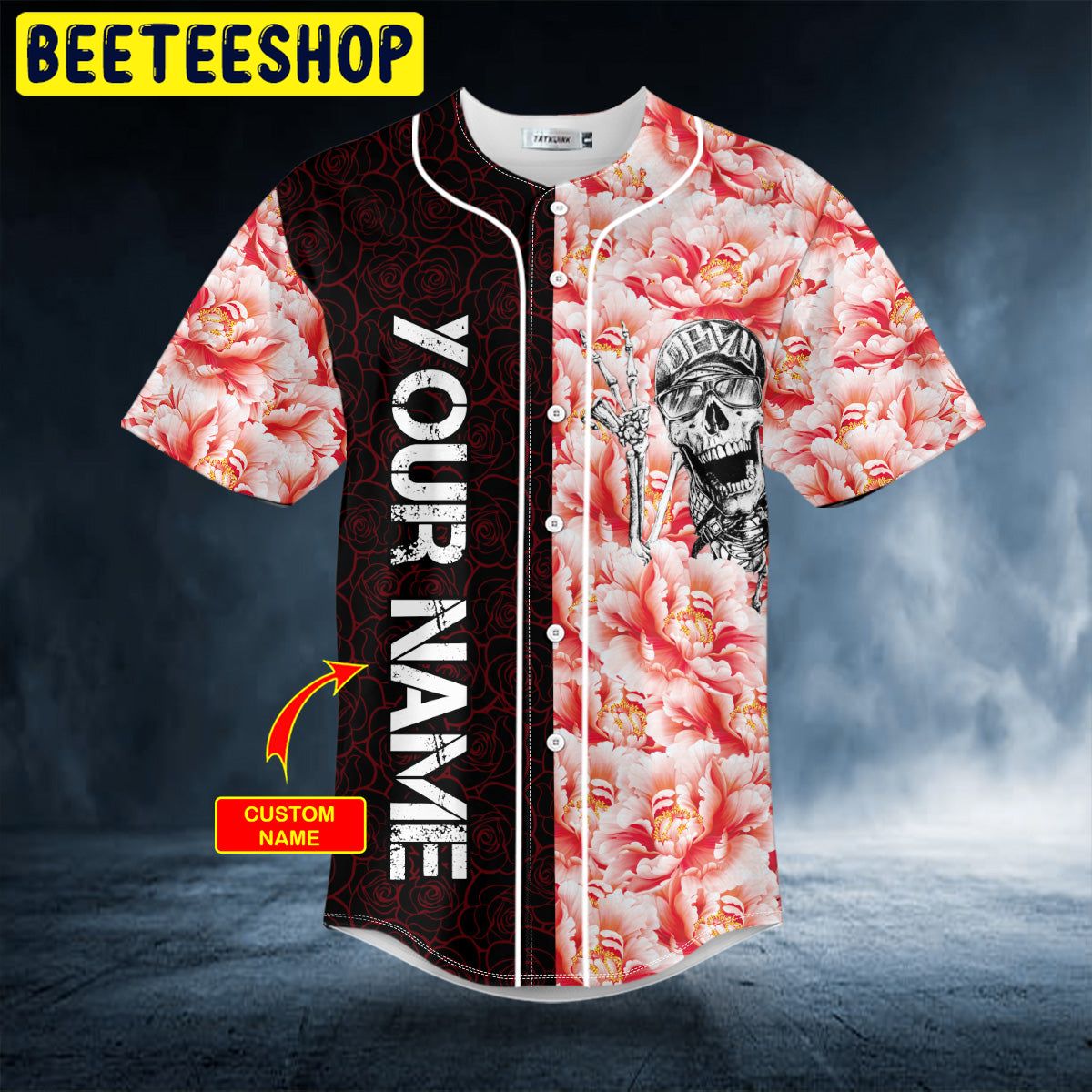Pink Peony Hi Hiphop Skull Custom Trending Baseball Jersey Pink Peony Hi Hiphop Skull Custom Trending Baseball Jersey