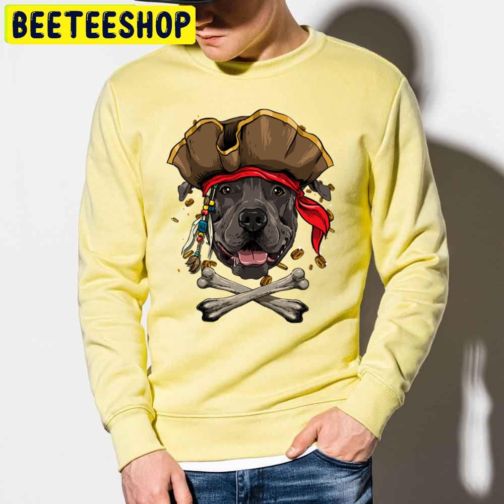 Pit Bull Pirate Dog Halloween Jolly Roger Trending Unisex Sweatshirt Pit Bull Pirate Dog Halloween Jolly Roger Trending Unisex Sweatshirt