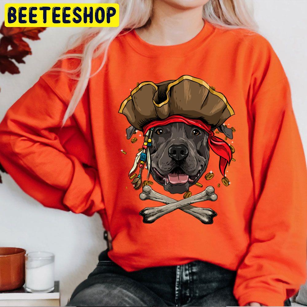 Pit Bull Pirate Dog Halloween Jolly Roger Trending Unisex Sweatshirt Pit Bull Pirate Dog Halloween Jolly Roger Trending Unisex Sweatshirt