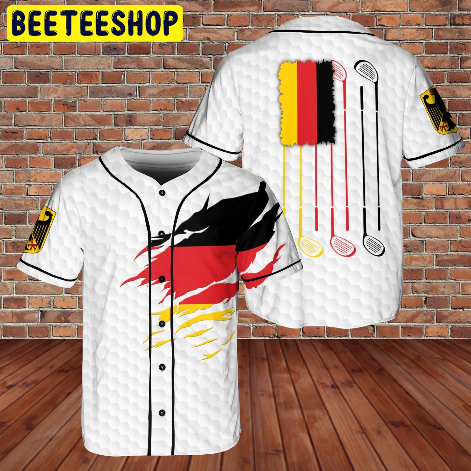 Playing Golf Germany Flag And Logo Trending Jersey Baseball Playing Golf Germany Flag And Logo Trending Jersey Baseball