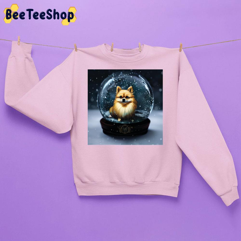 Pomeranian Dog In A Snow Globe Trending Unisex Sweatshirt Pomeranian Dog In A Snow Globe Trending Unisex Sweatshirt