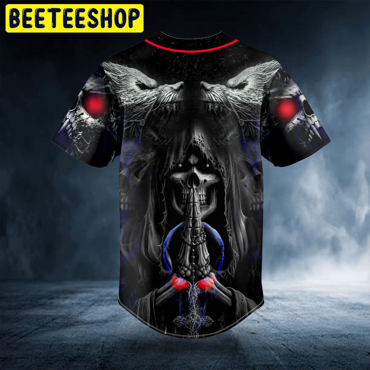 Praying The Death Skull Trending Baseball Jersey Praying The Death Skull Trending Baseball Jersey