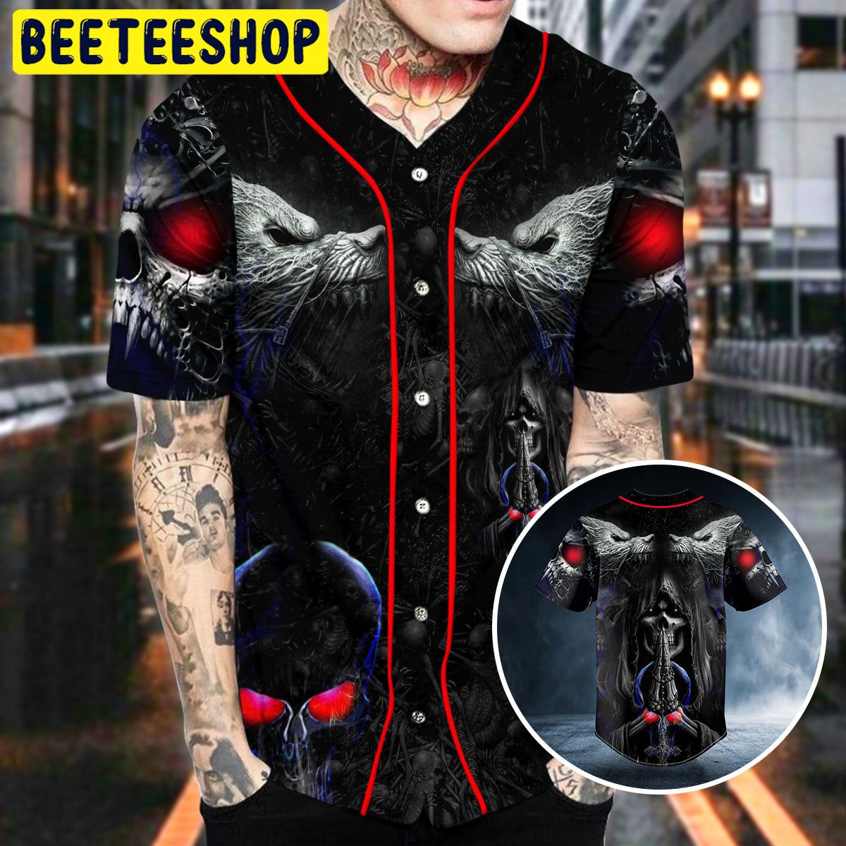 Praying The Death Skull Trending Baseball Jersey Praying The Death Skull Trending Baseball Jersey