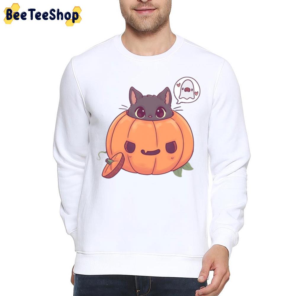 Pumpkin Kitty Original Gray Halloween Trending Unisex Sweatshirt Pumpkin Kitty Original Gray Halloween Trending Unisex Sweatshirt