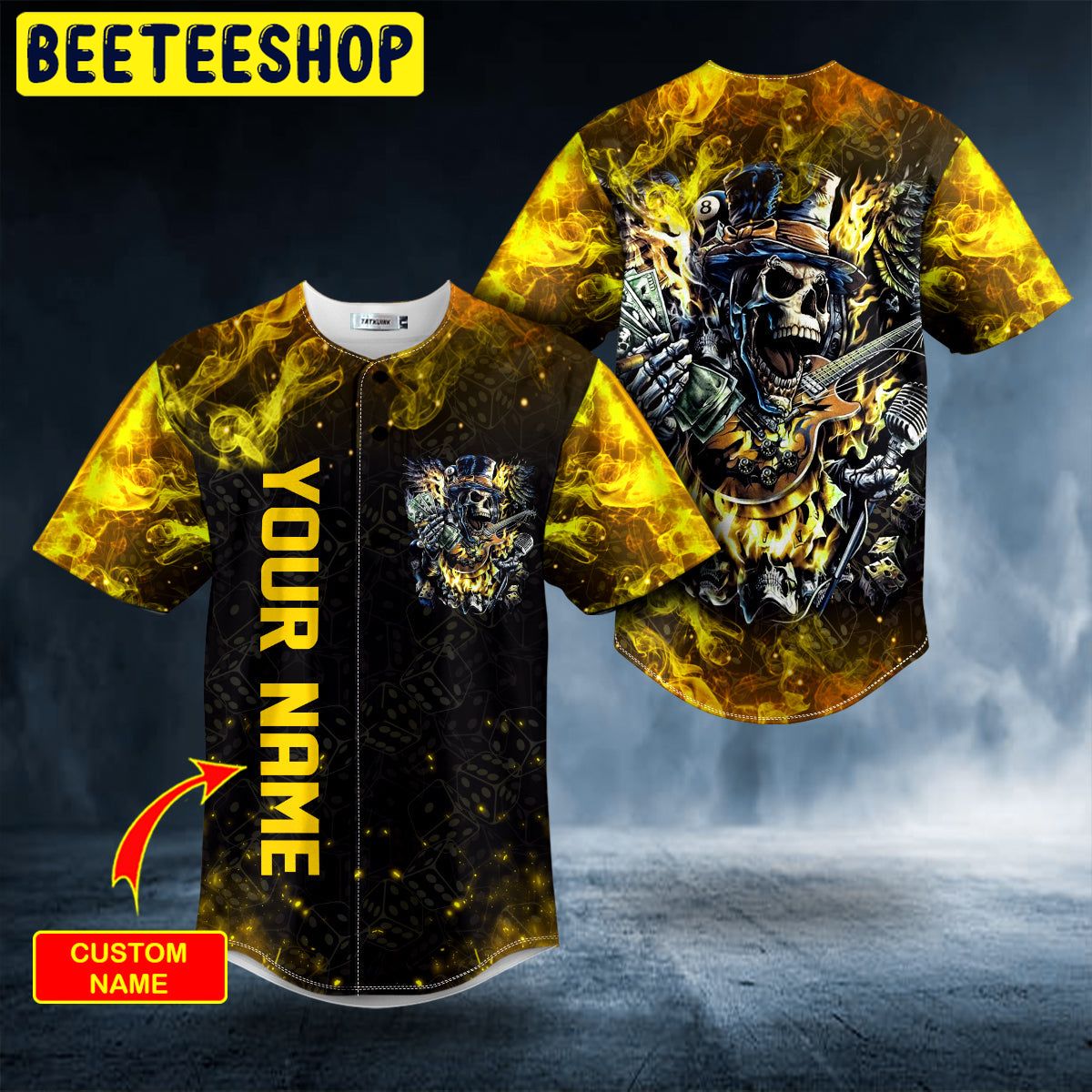 Punk Rock Gothic Hell Glow In The Dark Skull Custom Trending Baseball Jersey Punk Rock Gothic Hell Glow In The Dark Skull Custom Trending Baseball Jersey