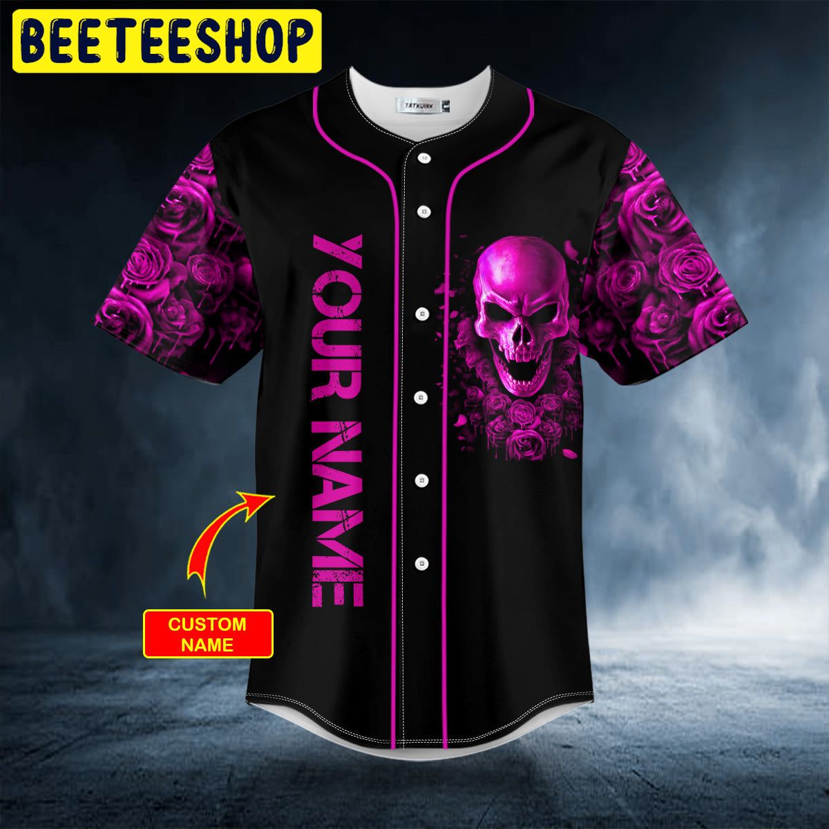 Purple Roses Sugar Skull Custom Trending Baseball Jersey Purple Roses Sugar Skull Custom Trending Baseball Jersey