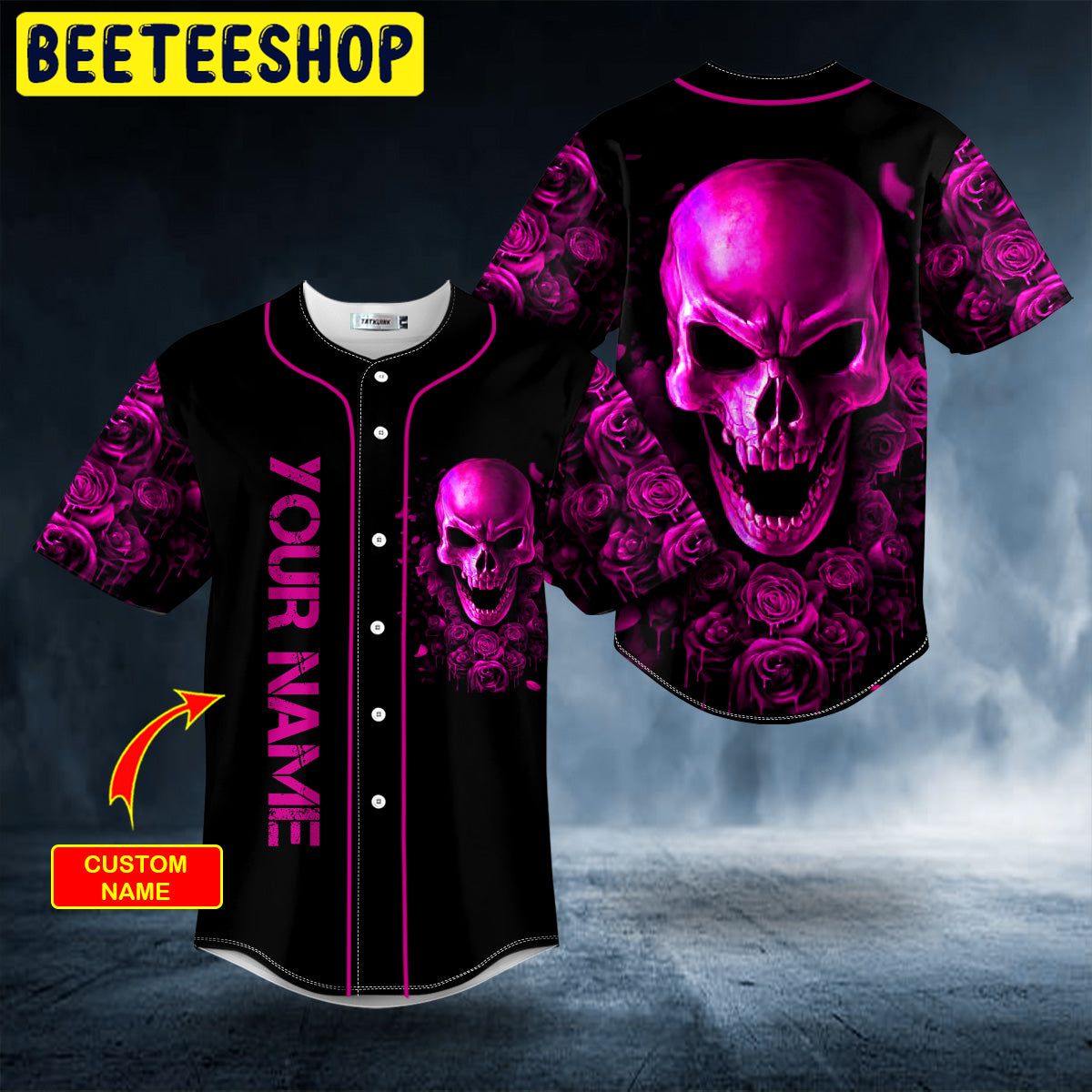 Purple Roses Sugar Skull Custom Trending Baseball Jersey Purple Roses Sugar Skull Custom Trending Baseball Jersey