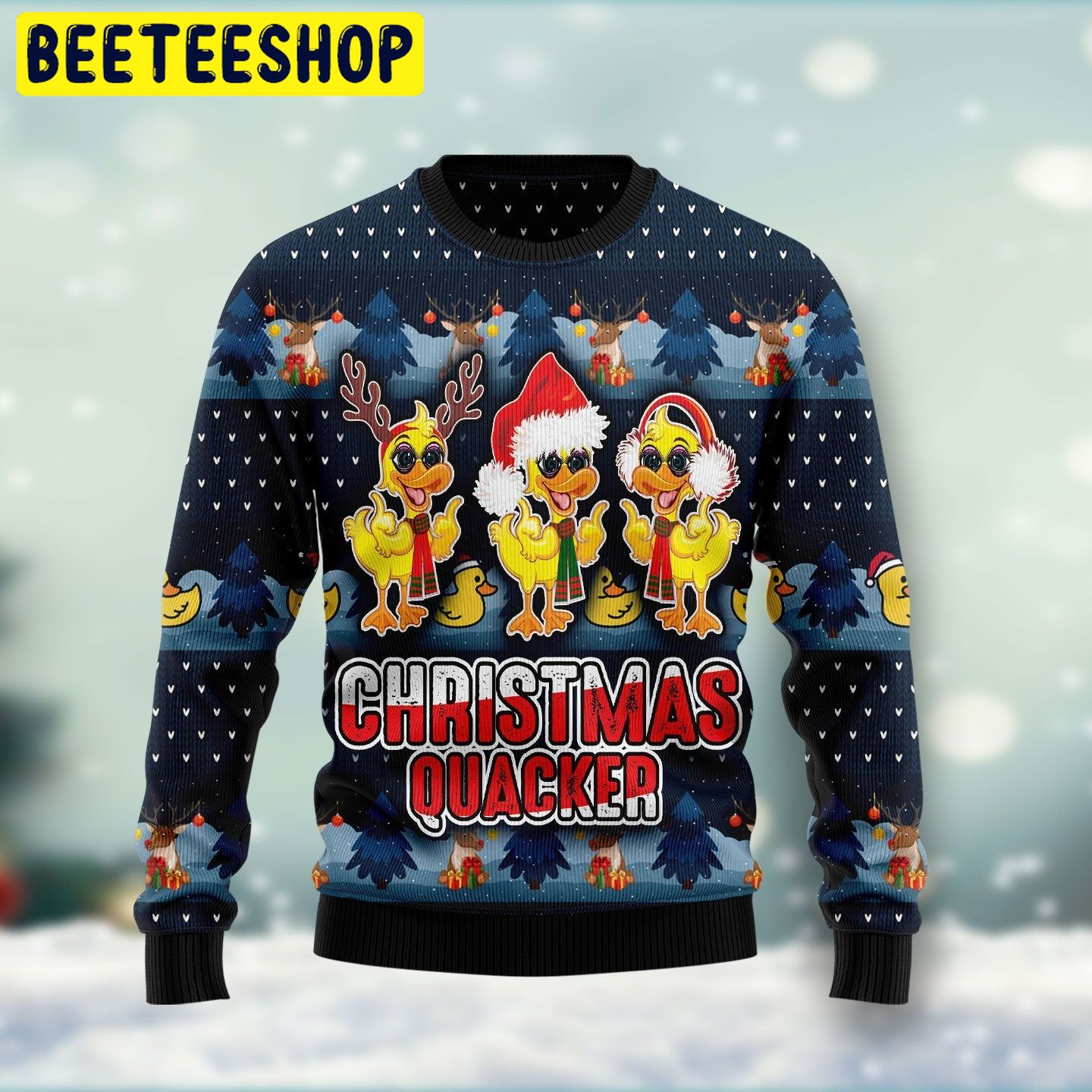Quacker Cute Duck Trending Ugly Christmas Sweatshirt Quacker Cute Duck Trending Ugly Christmas Sweatshirt