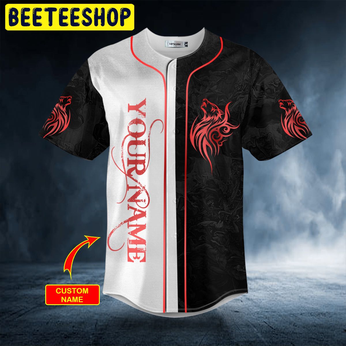 Red Wolf Viking Custom Trending Baseball Jersey Red Wolf Viking Custom Trending Baseball Jersey