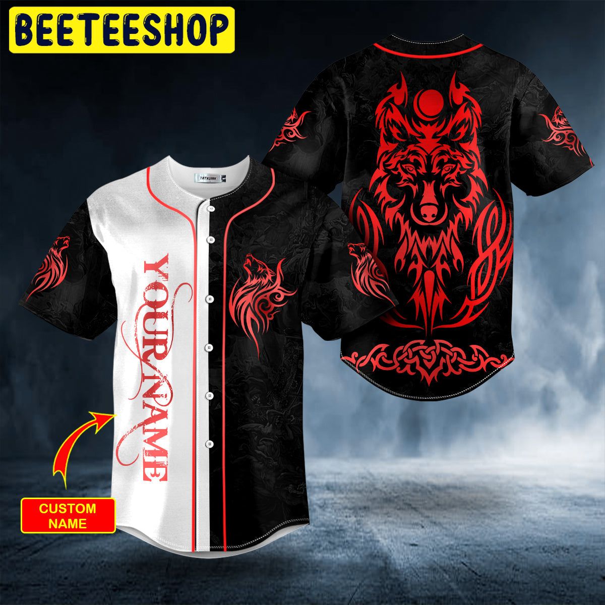 Red Wolf Viking Custom Trending Baseball Jersey Red Wolf Viking Custom Trending Baseball Jersey