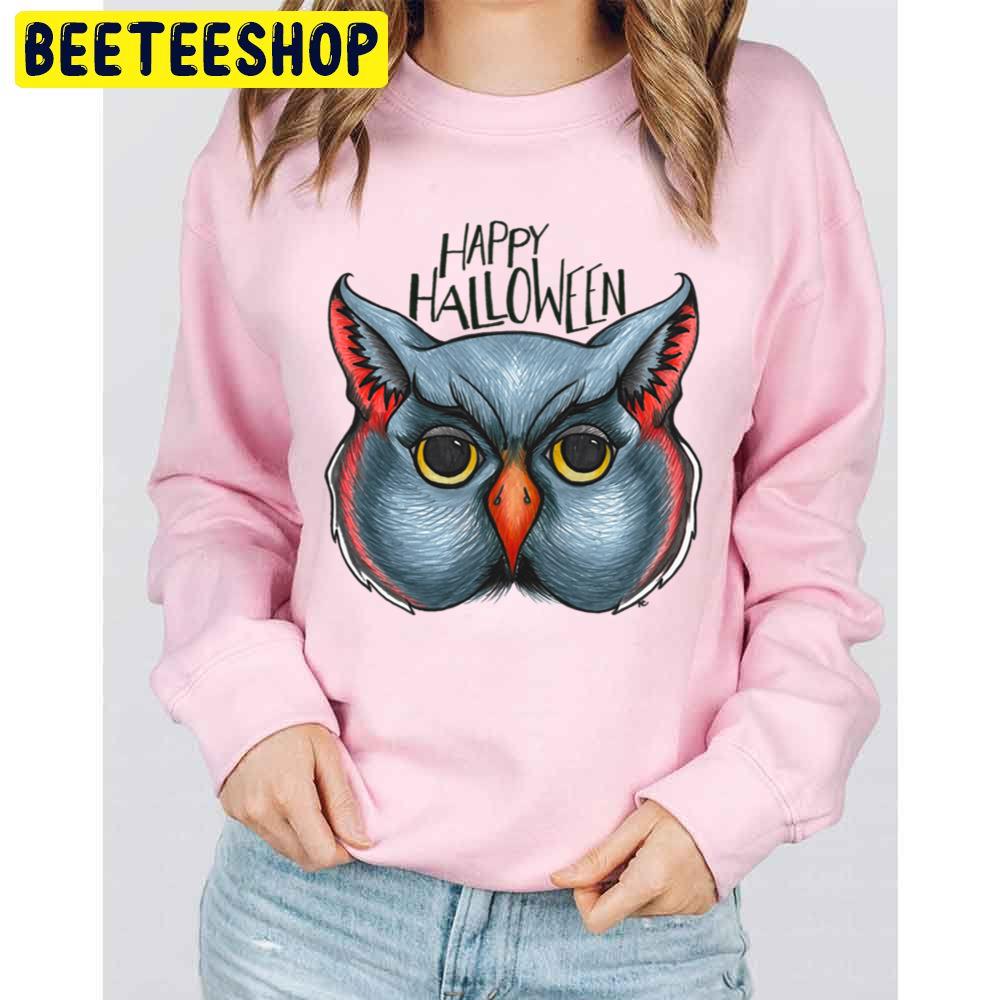 Retro Owl Face Happy Halloween Trending Unisex Sweatshirt Retro Owl Face Happy Halloween Trending Unisex Sweatshirt