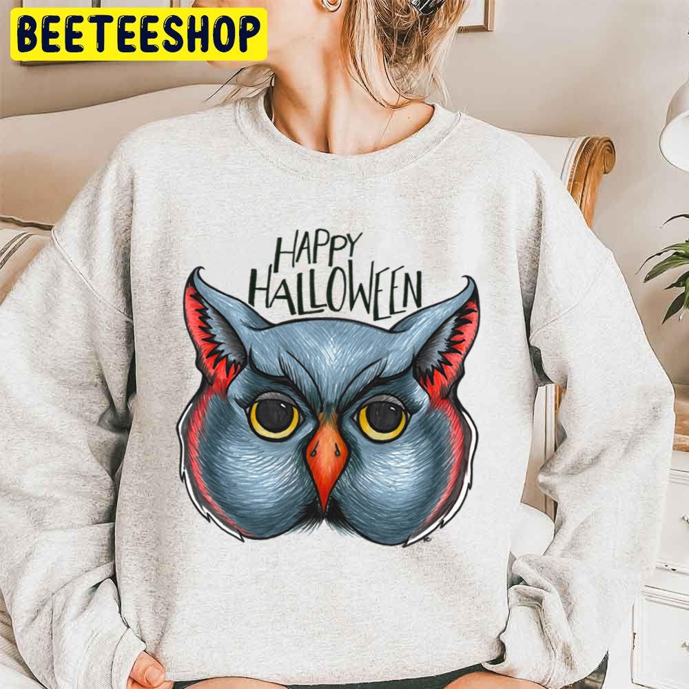 Retro Owl Face Happy Halloween Trending Unisex Sweatshirt Retro Owl Face Happy Halloween Trending Unisex Sweatshirt