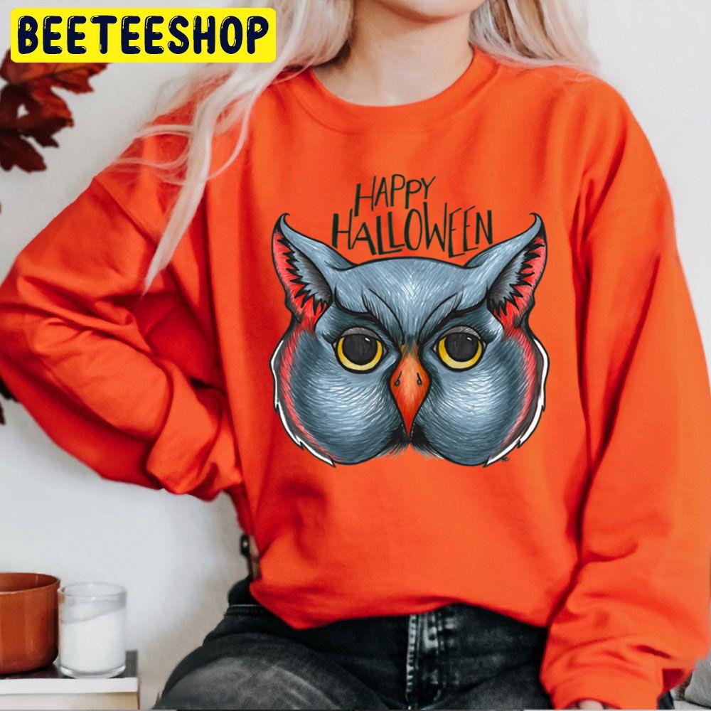 Retro Owl Face Happy Halloween Trending Unisex Sweatshirt Retro Owl Face Happy Halloween Trending Unisex Sweatshirt